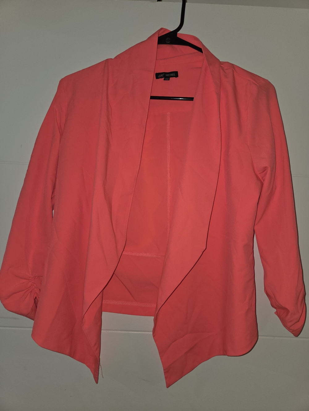 Michele Coral Pink Open-Front Blazer Jacket